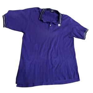 VTG KSU Kansas State Wildcats Sz L Purple Polo Shirt Heavy Cotton GTM Sportswear